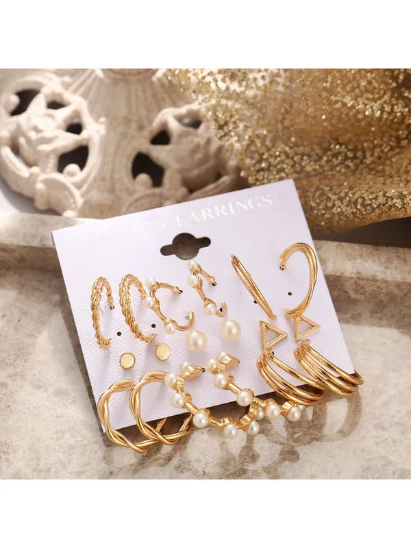 Combo of 14 Pair Hoop and Studs Earrings