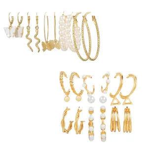 Combo of 14 Pair Hoop and Studs Earrings