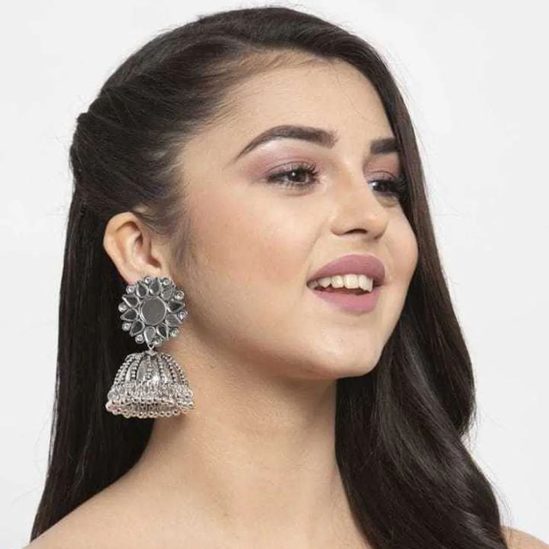 Combo of 2 Chandelier Pearl and Mirror Stud Jhumki