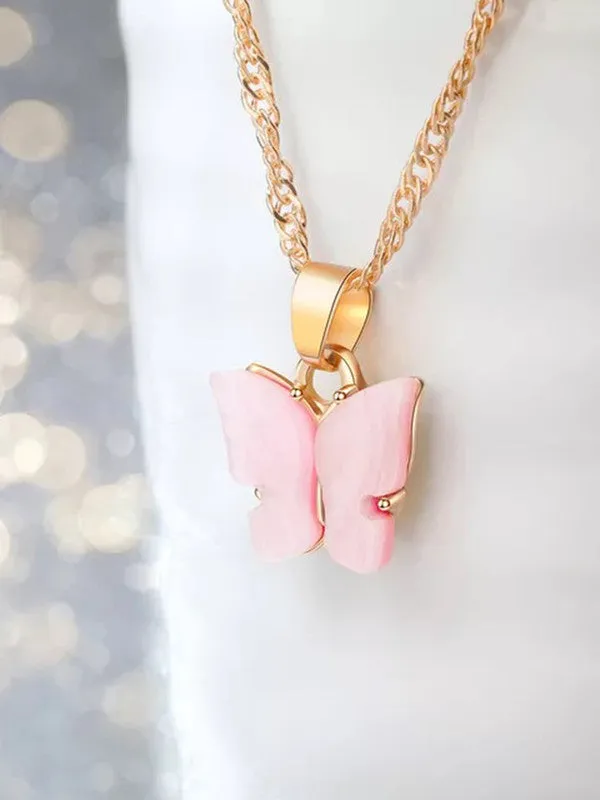 Combo of 2 Pink and Rosepink Mariposa Pendant