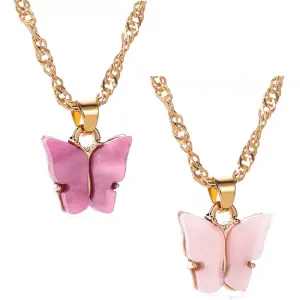 Combo of 2 Pink and Rosepink Mariposa Pendant