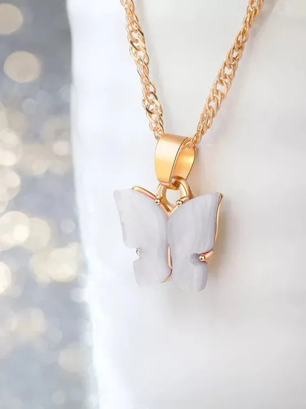 Combo of 2 White and Black Mariposa Pendant