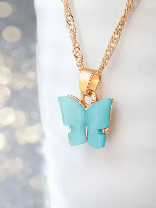 Combo of 2 White and Blue Mariposa Pendant