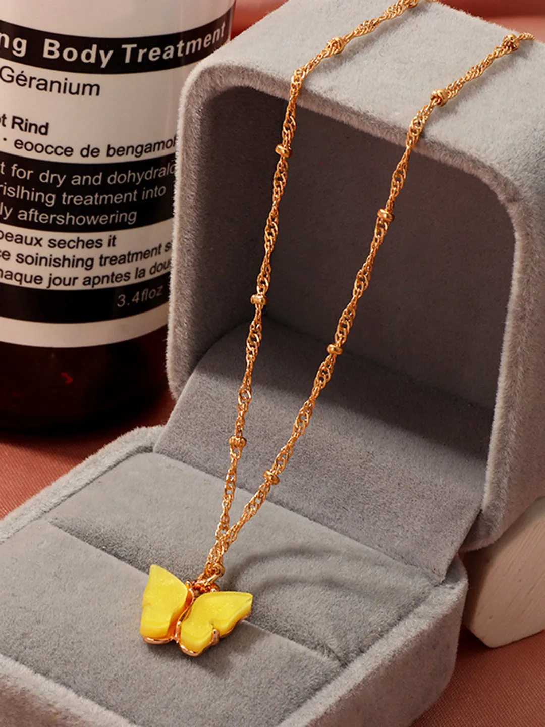 Combo Of Mariposa Necklace with Crystal Butterfly Ring