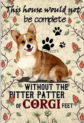 Corgi This House Print Wall Art Digital download Instant Access Can Be Edited And Resized