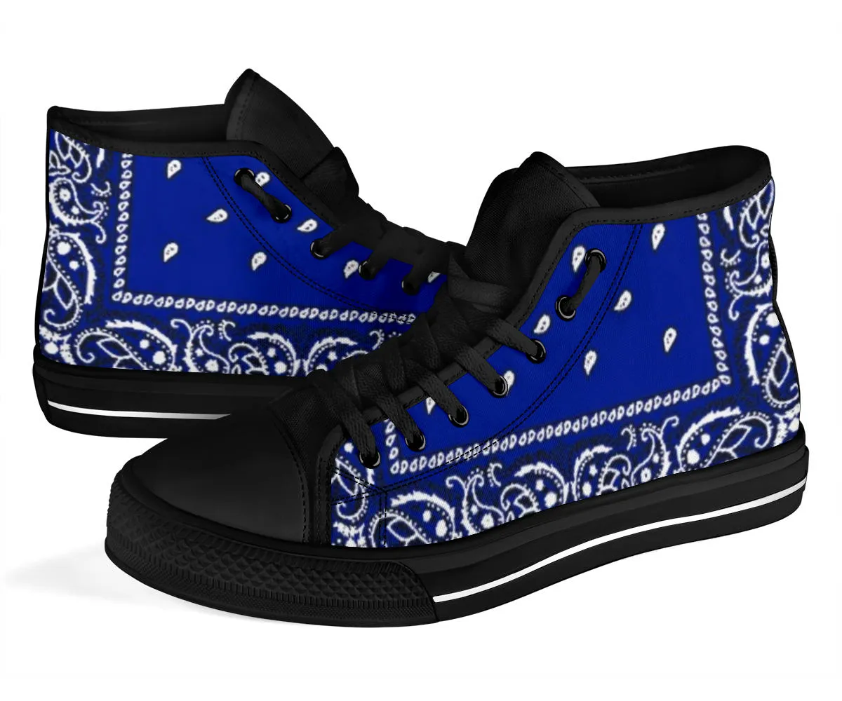 Crip Original Blue Bandana C Walk Sneakers w/ Blk Soles