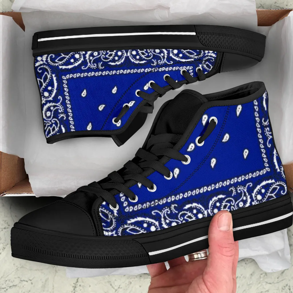 Crip Original Blue Bandana C Walk Sneakers w/ Blk Soles