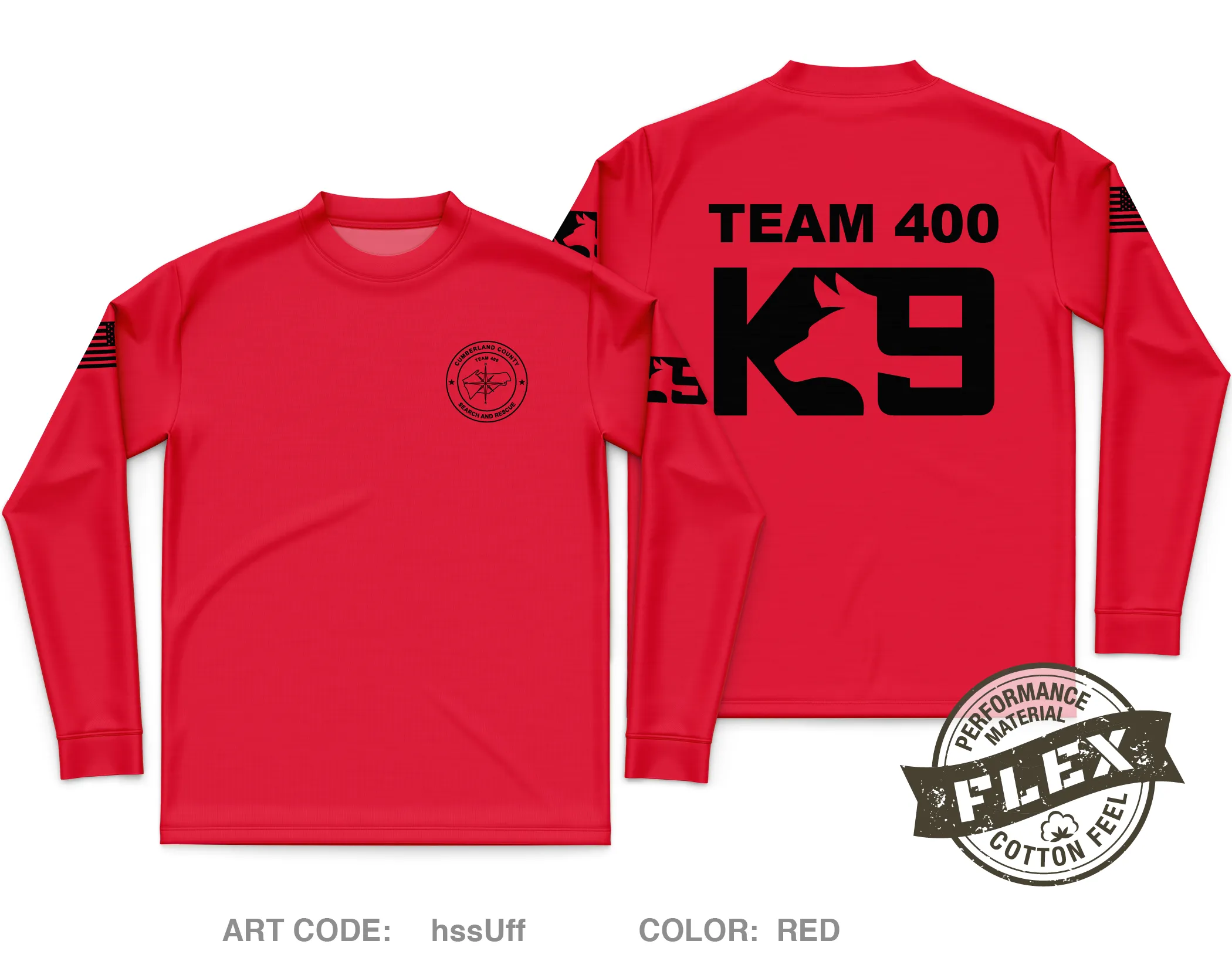 Cumberland County Search and Rescue Core Men's LS Flex Performance Tee - hssUff