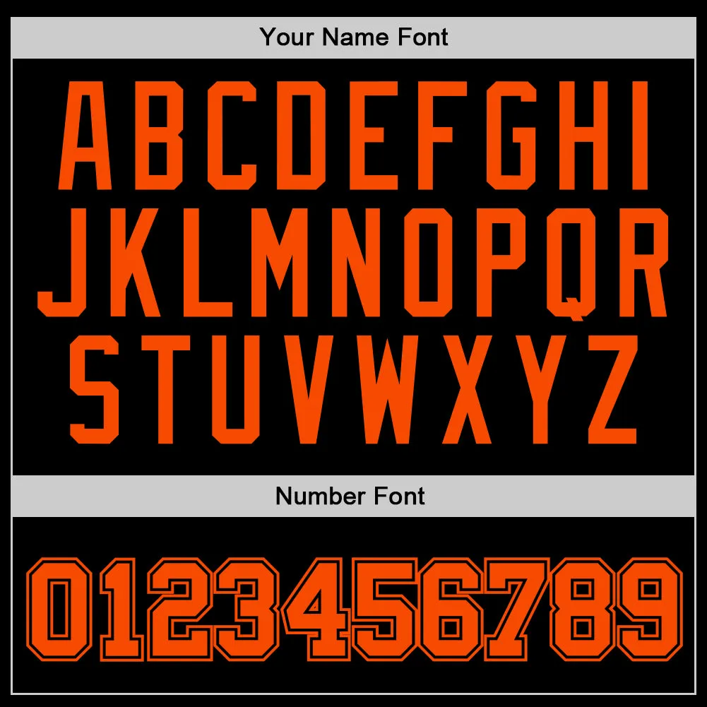 Custom Stitched Black Orange Sports Pullover Sweatshirt Hoodie
