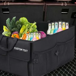 Custom Text For Car Trunk Organizer, Compatible with All Cars, Foldable Car Trunk Storage Box, Storage Bag, Waterproof, Dust-proof, Stain-Resistant MC12997