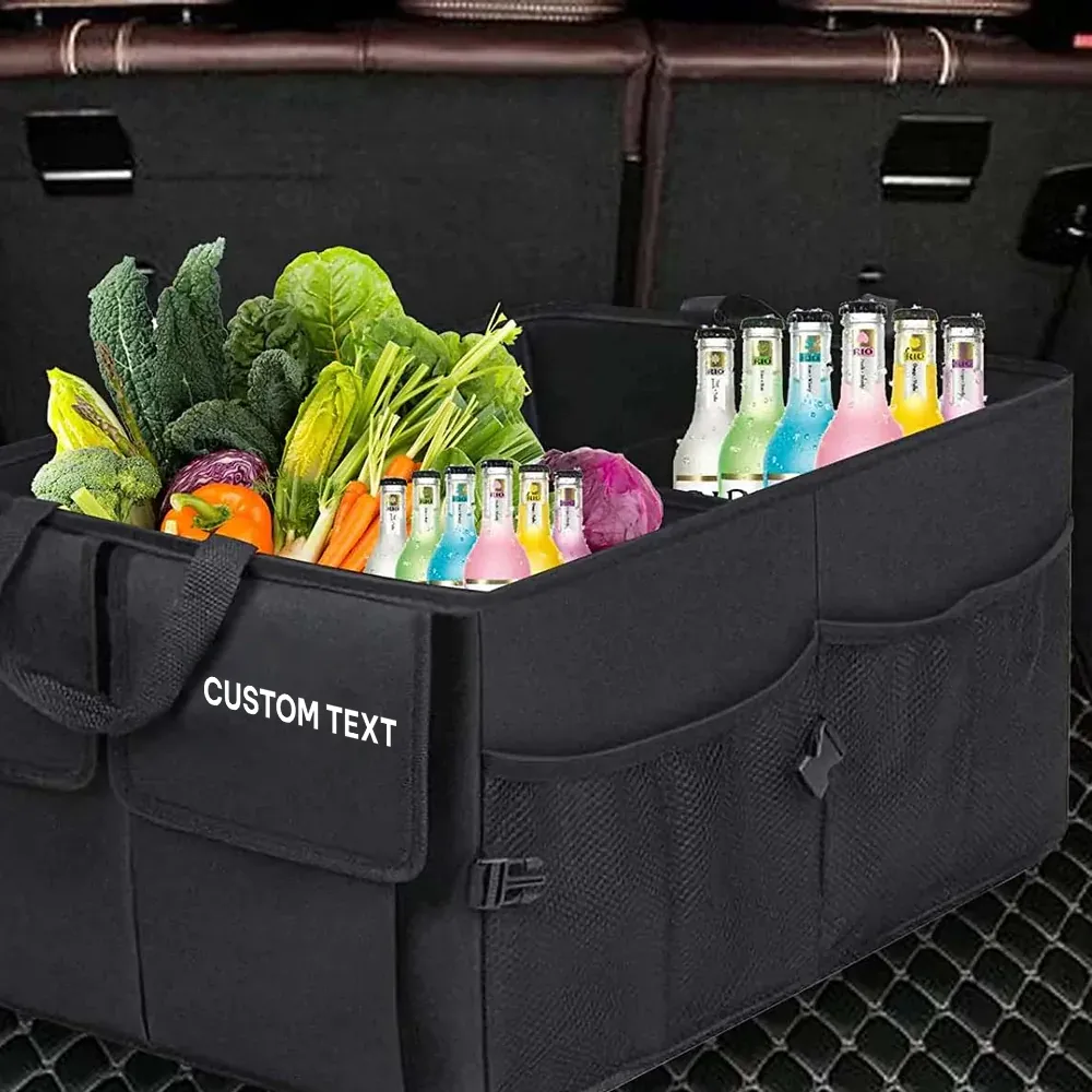 Custom Text For Car Trunk Organizer, Compatible with All Cars, Foldable Car Trunk Storage Box, Storage Bag, Waterproof, Dust-proof, Stain-Resistant MC12997
