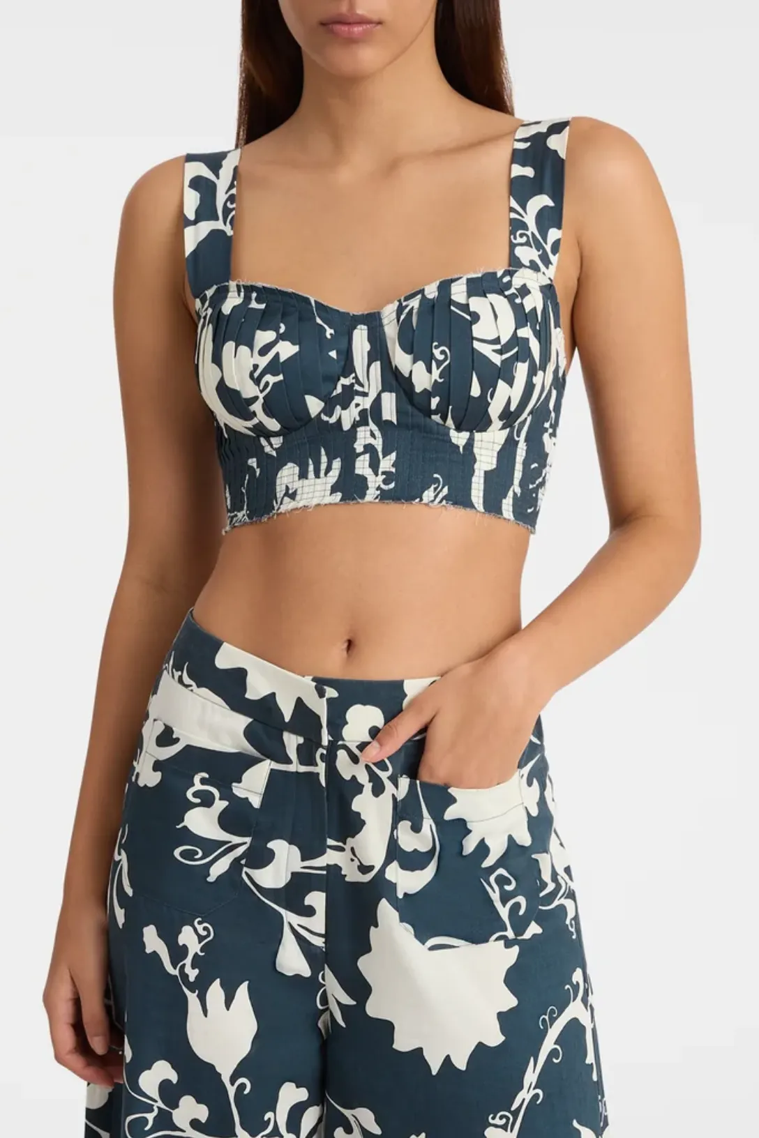 Dalia Top Flower Screen | Blue