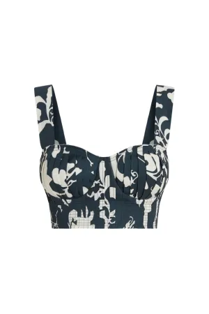 Dalia Top Flower Screen | Blue