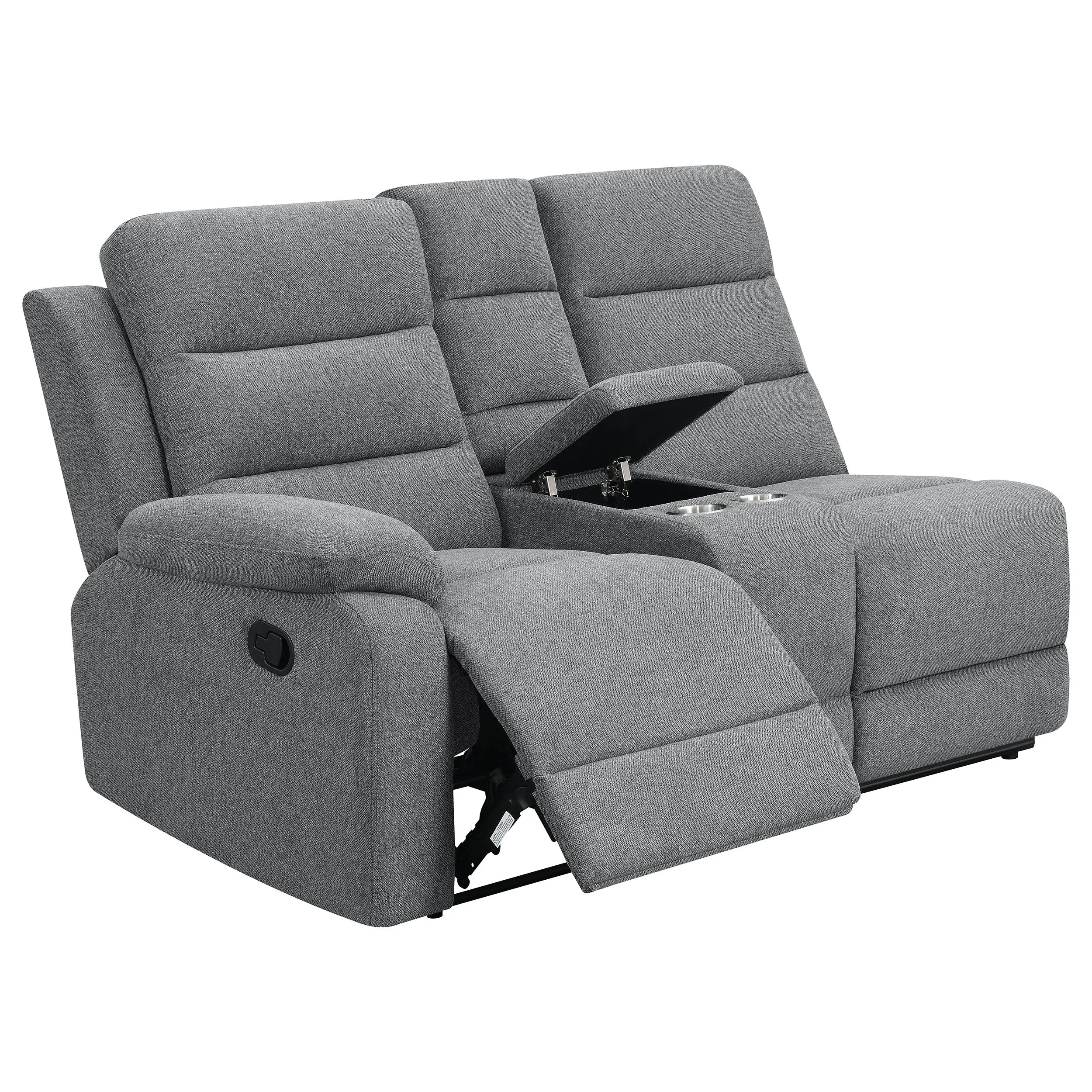 David Upholstered Reclining Sectional Sofa Smoke