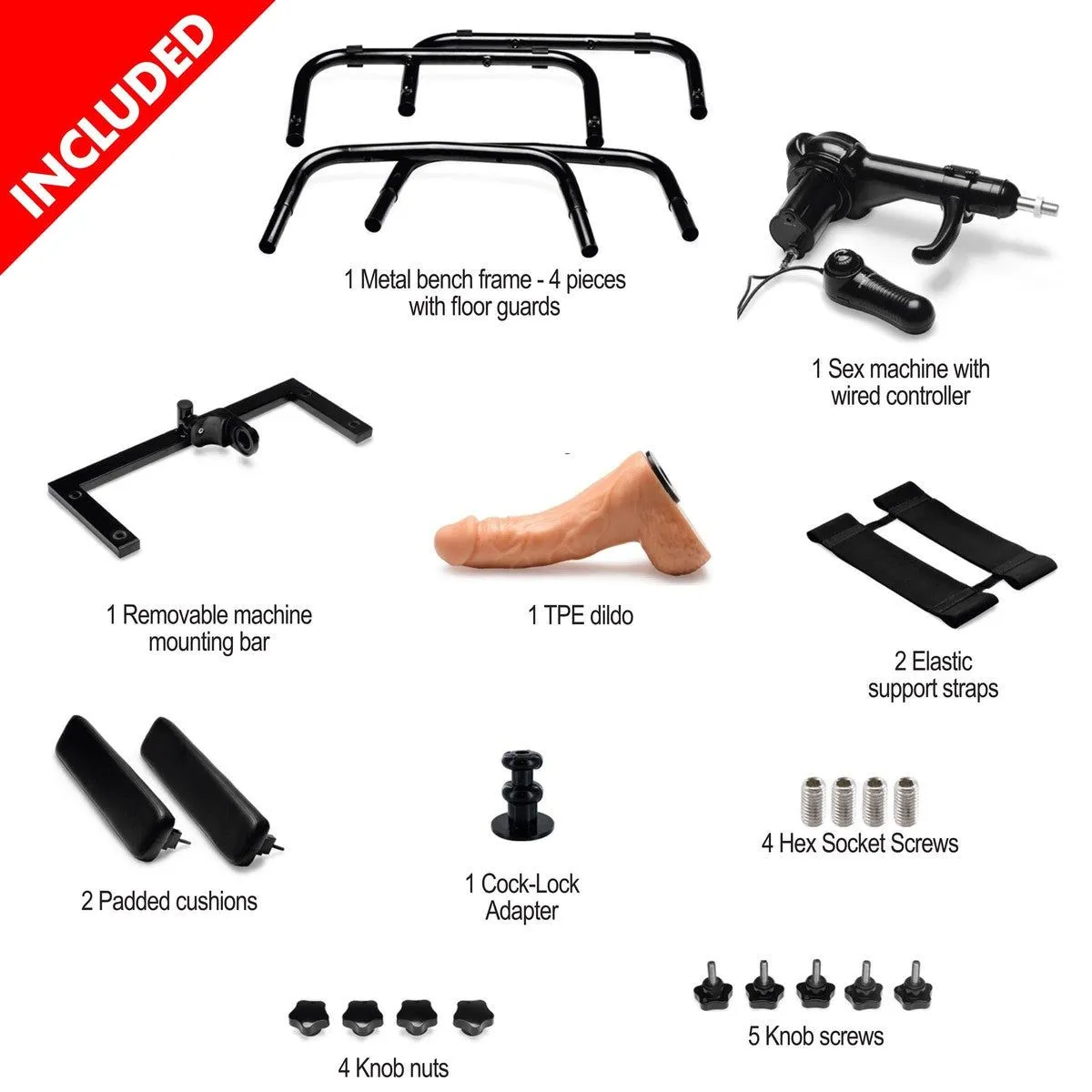 Deluxe Bangin Bench With Removable Handheld Sex Machine