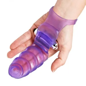 Double Finger Banger Vibrating G-Spot Glove - Purple
