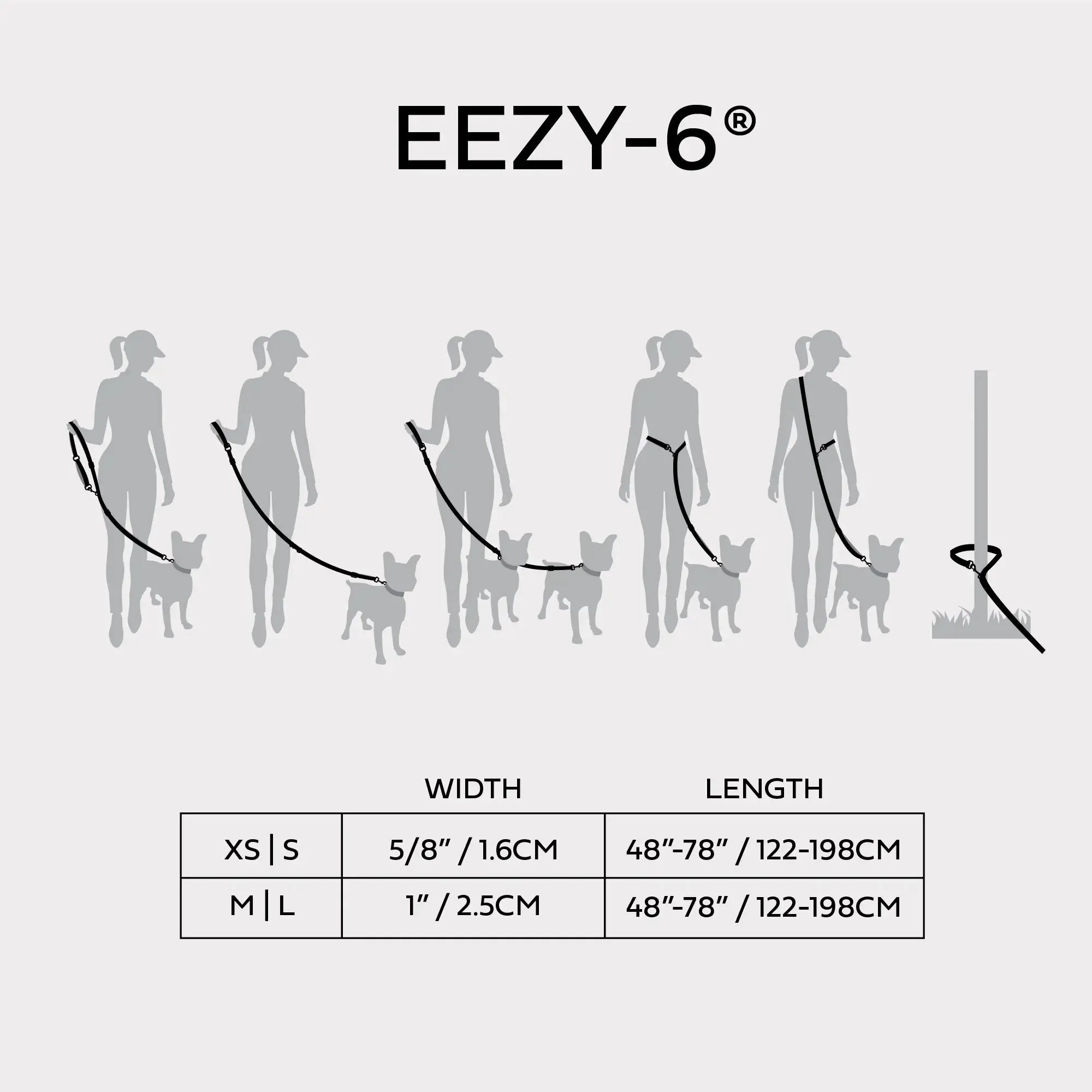 EEZY-6® Reflective Dog Leash | Black