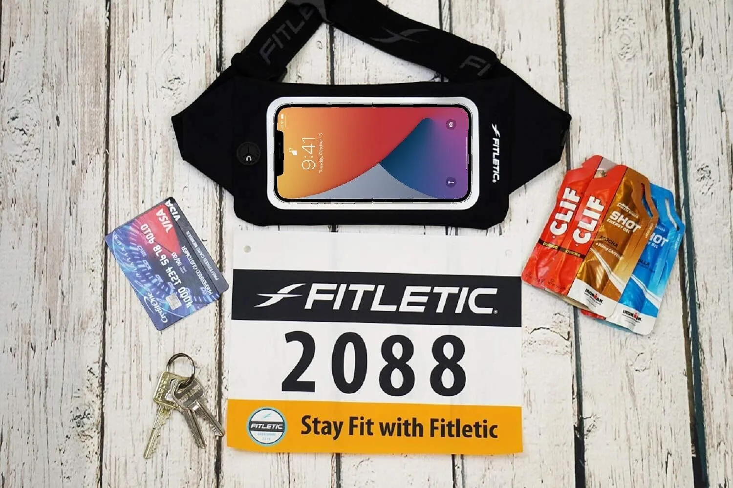Fitletic Swipe Running Belt - Unisex - Black