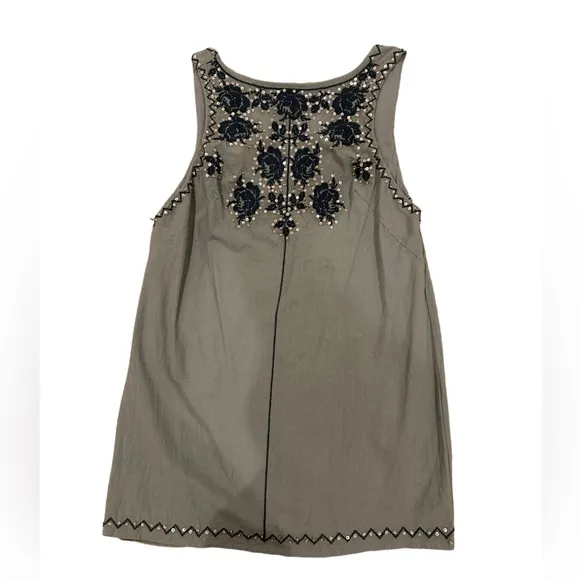 Free People Samson Mini Dress Seaspray Green Combo Dress Sequins Beaded Boho