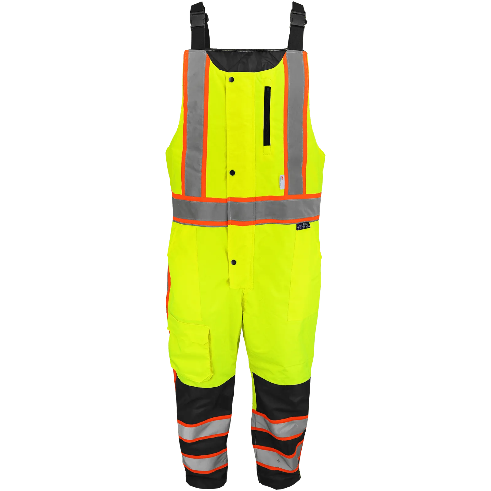 Global Glove & Safety GLO-700 FrogWear Hi Vis Insulated Winter Bibs, Class E