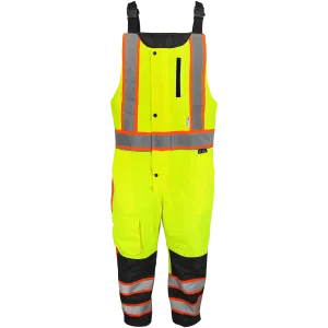 Global Glove & Safety GLO-700 FrogWear Hi Vis Insulated Winter Bibs, Class E