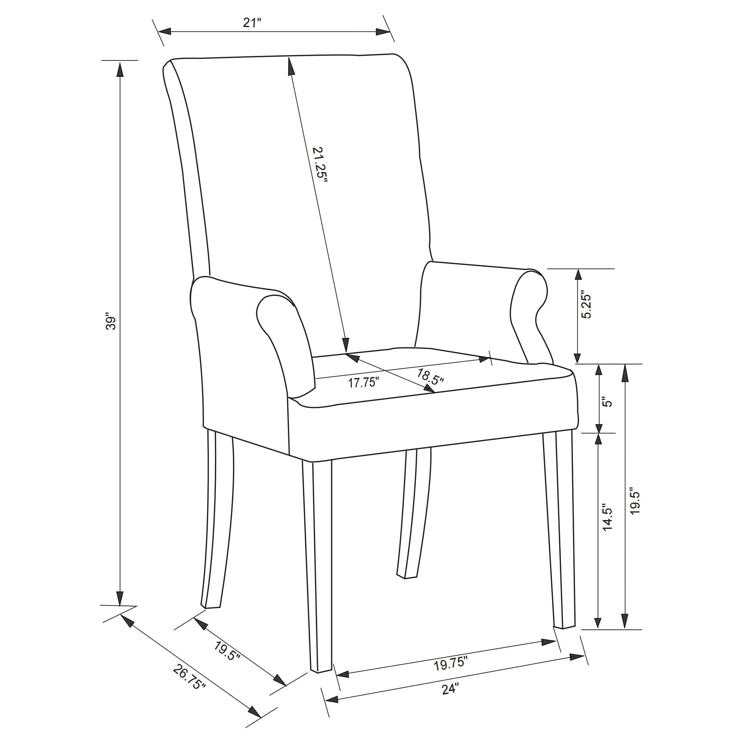Herran Upholstered Arm Chair Beige