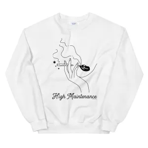 High Maintenance Minimalist Girly Weed Sweatshirt