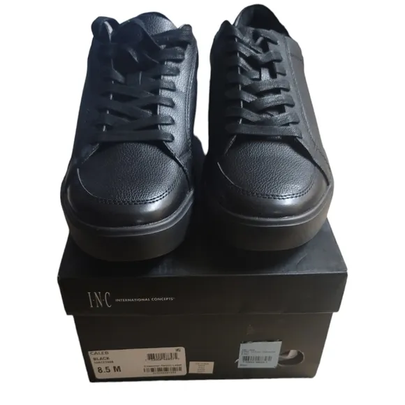 I.N.C. International Concepts Men's Ezra Clean Black Lace Up Sneakers, Size 8.5M