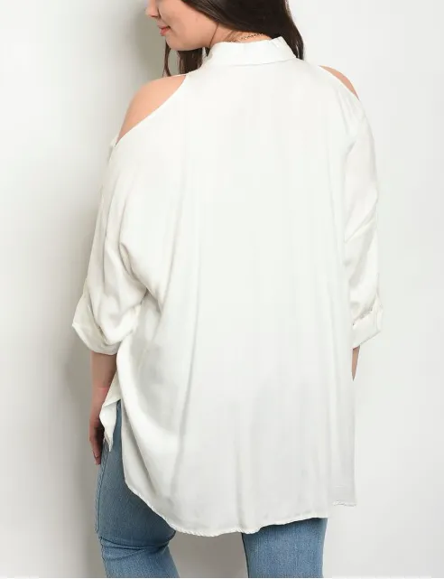 Ivory Cold Shoulder Shirt