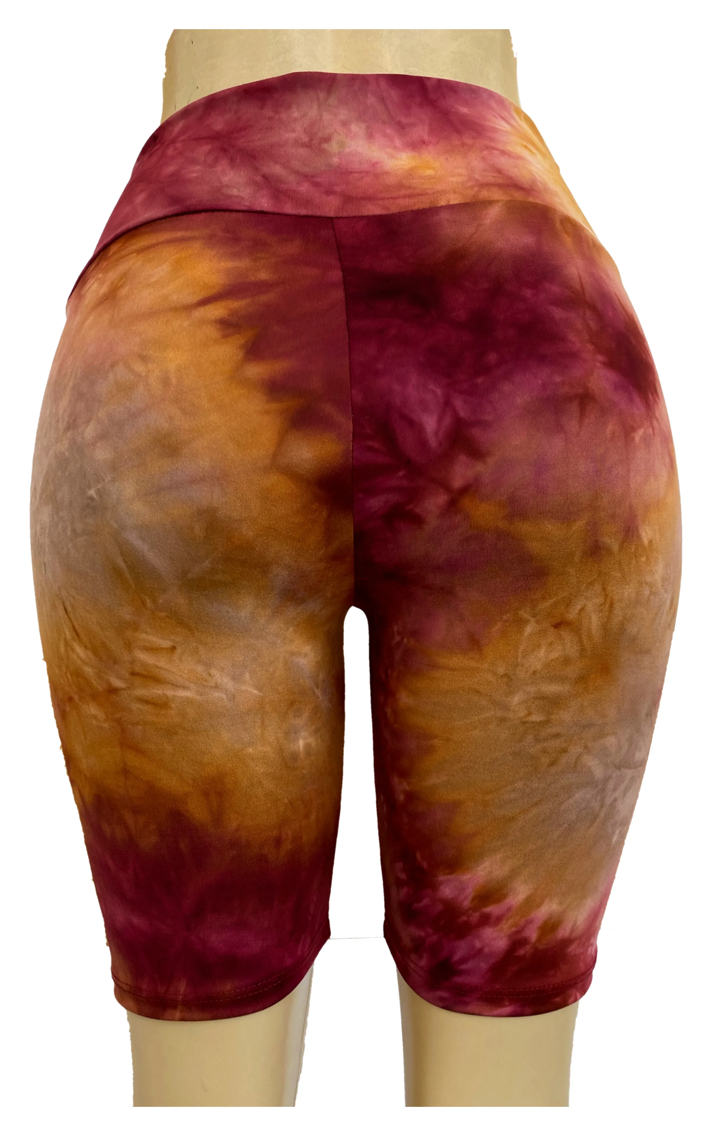 Juniors High Waisted Tie Dye Cotton Biker Shorts