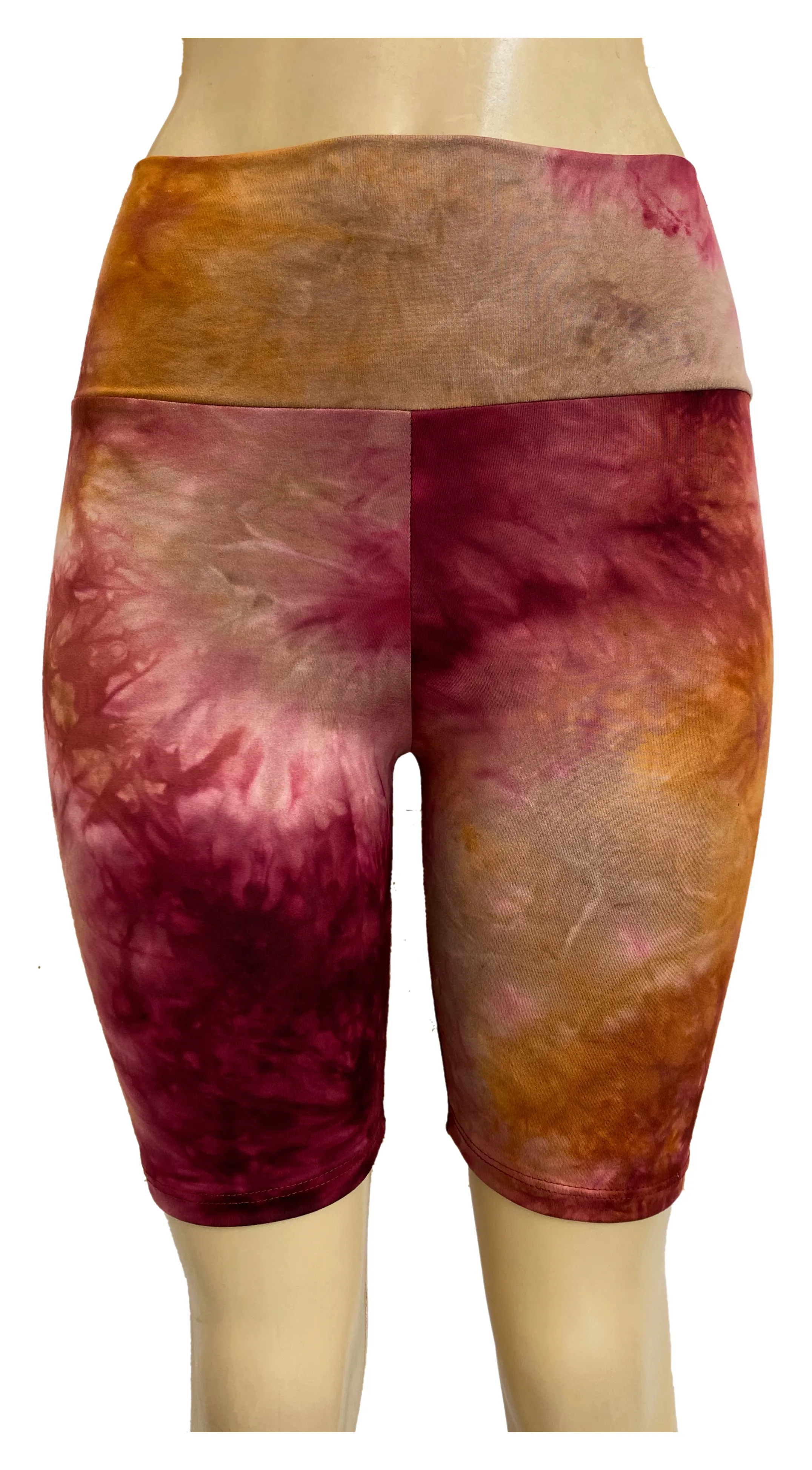 Juniors High Waisted Tie Dye Cotton Biker Shorts