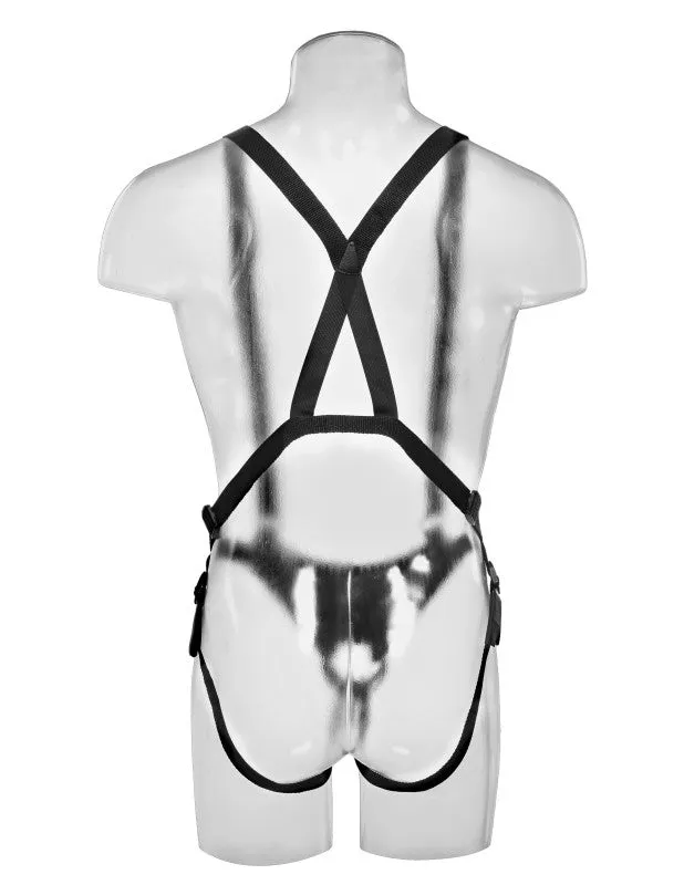 King  10" Hollow Strap-on Suspender System -  Flesh