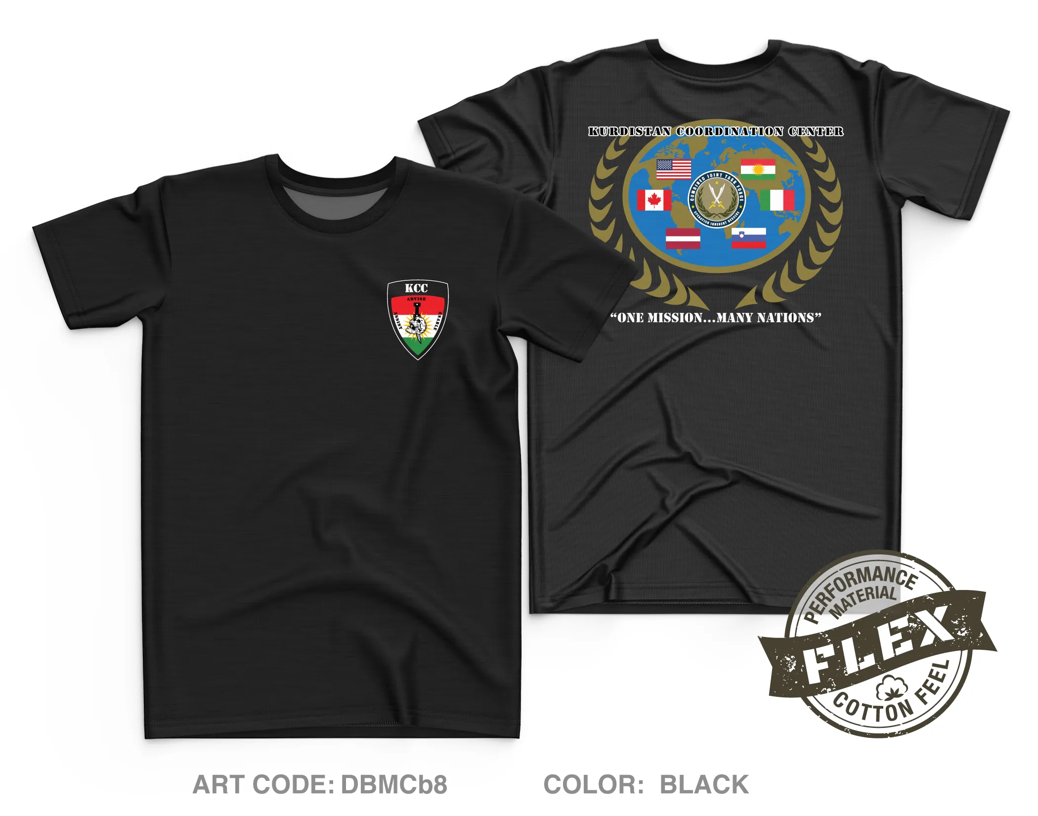 Kurdish Coordination Center, Military Advisor Group-North, CJTF-OIR Core Men's SS Flex Performance Tee - DBMCb8