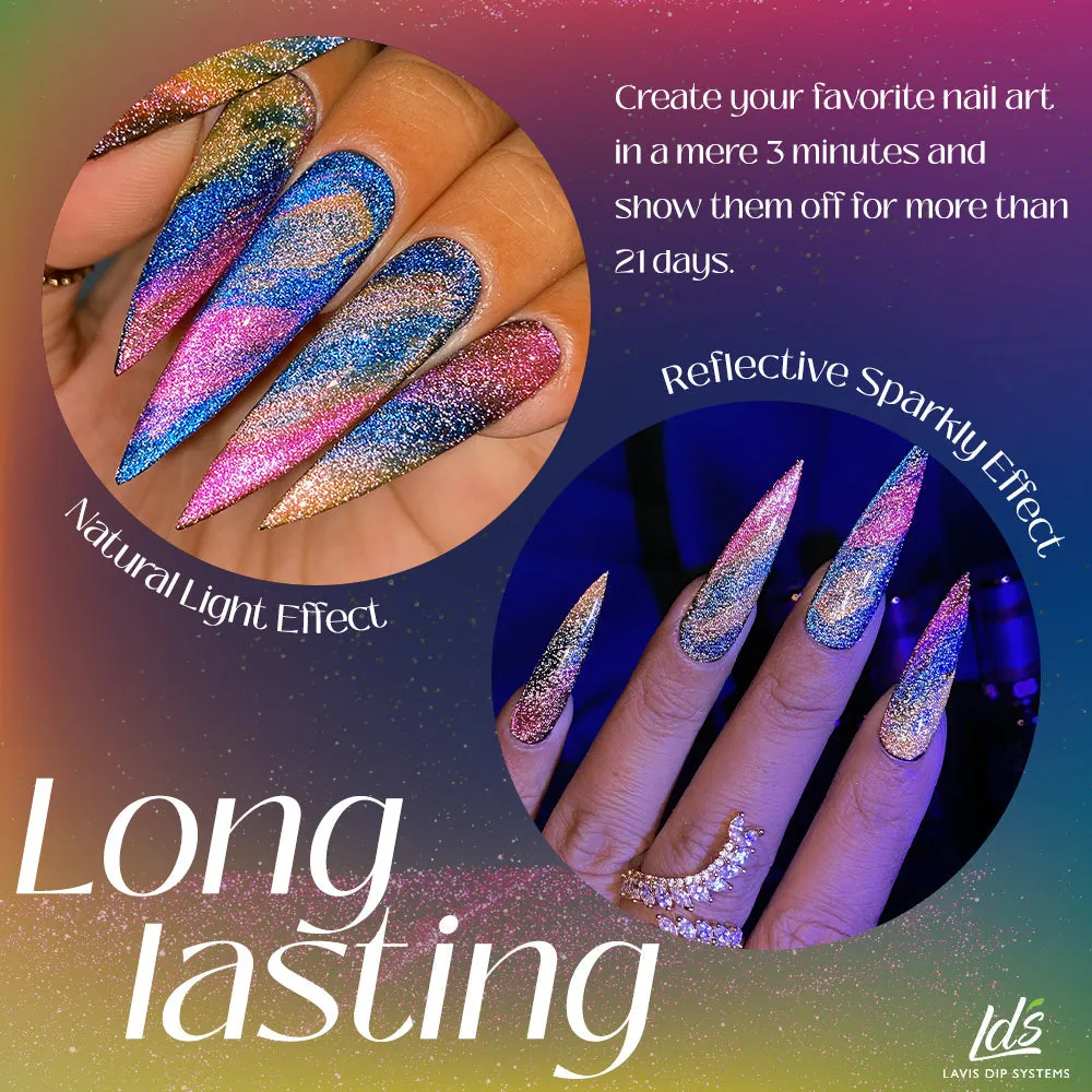 LDS 03 Ace Orange - Gel Polish 0.5 oz - Reflective Glitter Cat Eyes