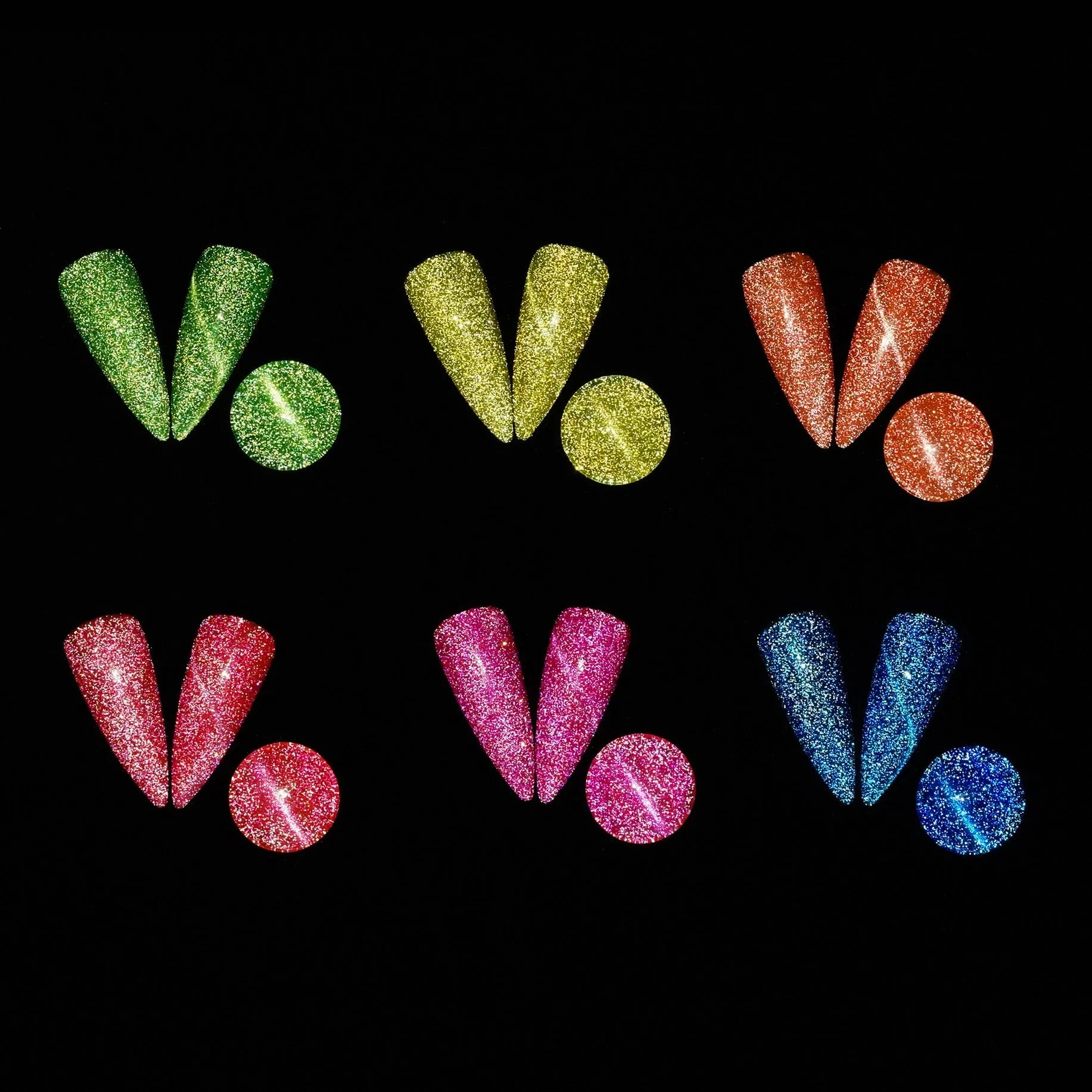 LDS 03 Ace Orange - Gel Polish 0.5 oz - Reflective Glitter Cat Eyes