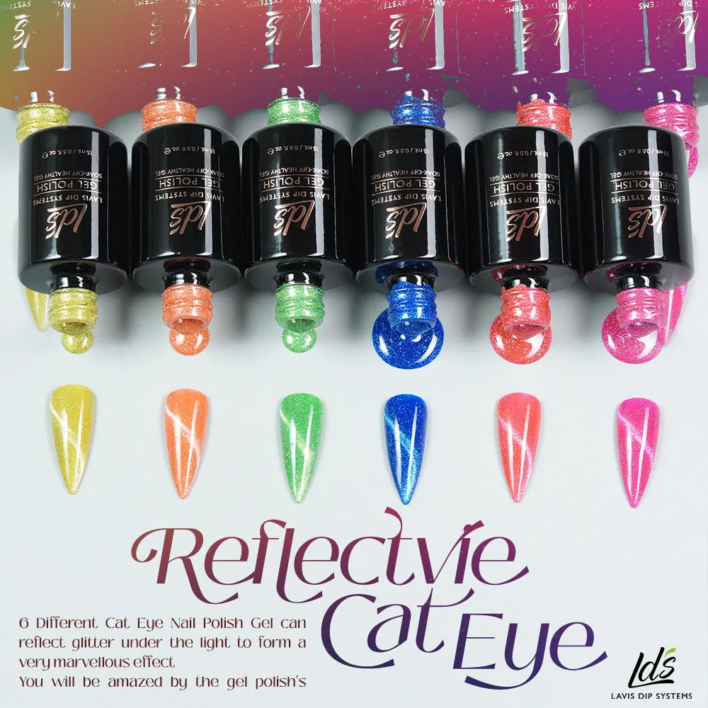 LDS 03 Ace Orange - Gel Polish 0.5 oz - Reflective Glitter Cat Eyes