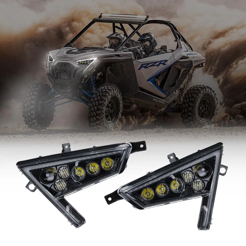 LED Headlight Daytime Running Light Turn Signal for Polaris RZR Pro 2020 UTV KEMIMOTO 12V IP 67 Low/High Beam