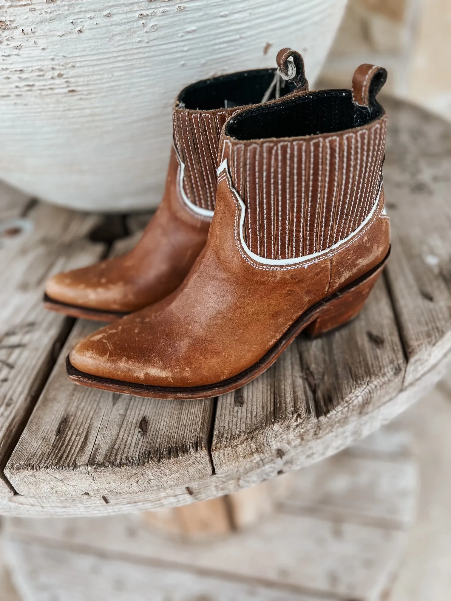 Liberty Black Rebecca Mossil Tan Bootie