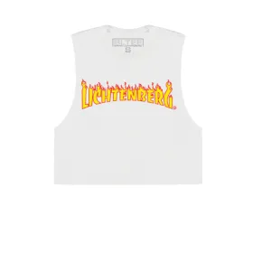 LICHTENBERG FLAMES CROPPED MUSCLE TEE