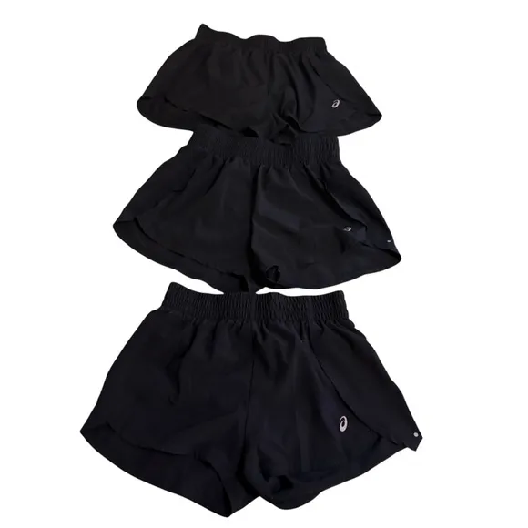 Lot of 3 Pr. Asics Women's Black Running Shorts