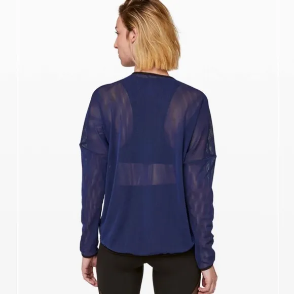 Lululemon Lab Kaomi Mesh Reversible Blue Black Lightweight Athletic Gym