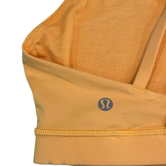 Lululemon Women's Luxtreme Strappy Back Energy Sports Bra Creamsicle Pop Size 8