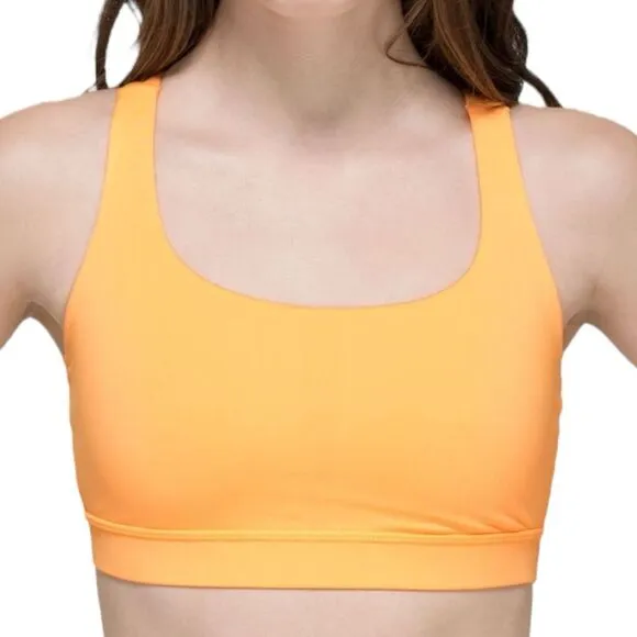 Lululemon Women's Luxtreme Strappy Back Energy Sports Bra Creamsicle Pop Size 8