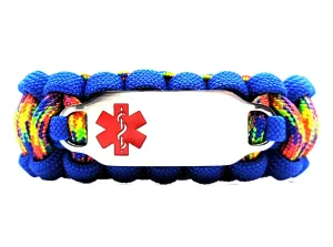 Medical Alert Bracelet – 550 Paracord Bracelet Featuring a Stainless Steel ID Tag with Red Medical Symbol