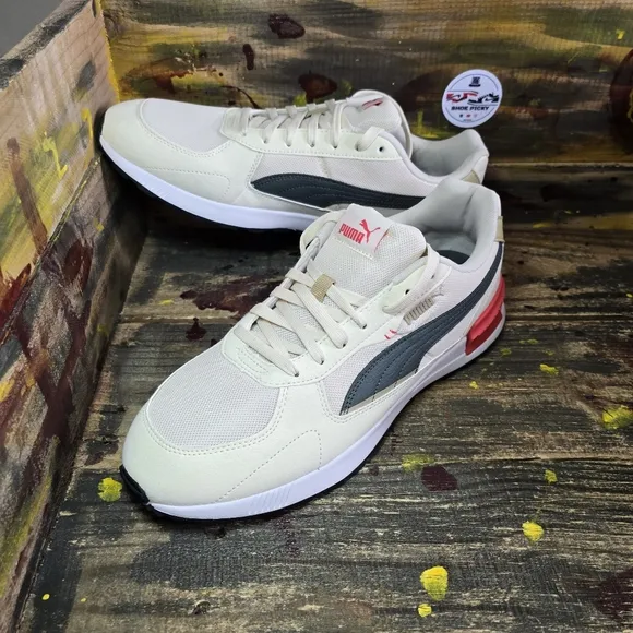 Men‎ Puma Graviton Cream Red Gray Lace up sneakers size 12 new