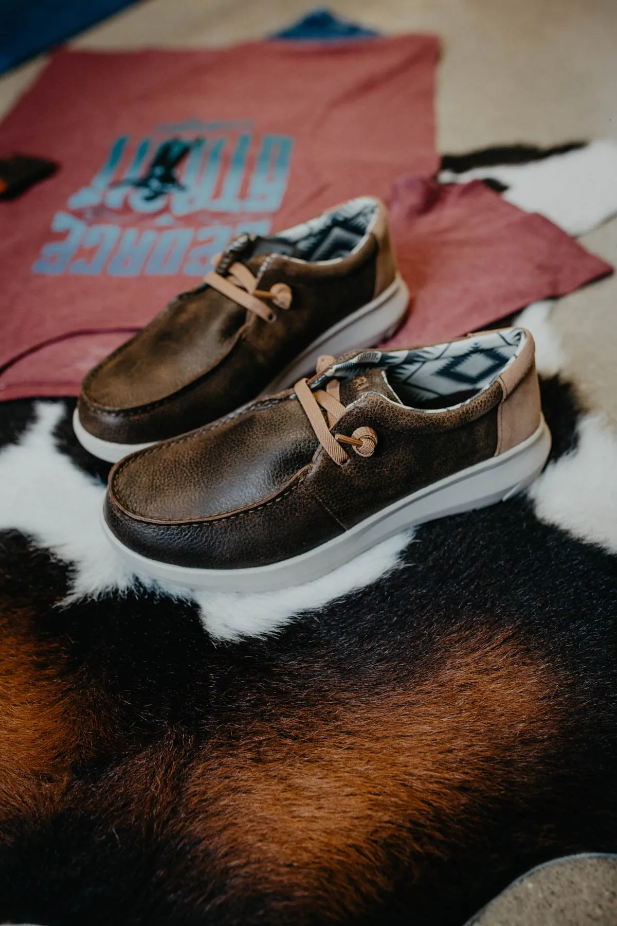 Men's Ariat Leather Brown Hilo Casual Shoes (D & EE Widths)