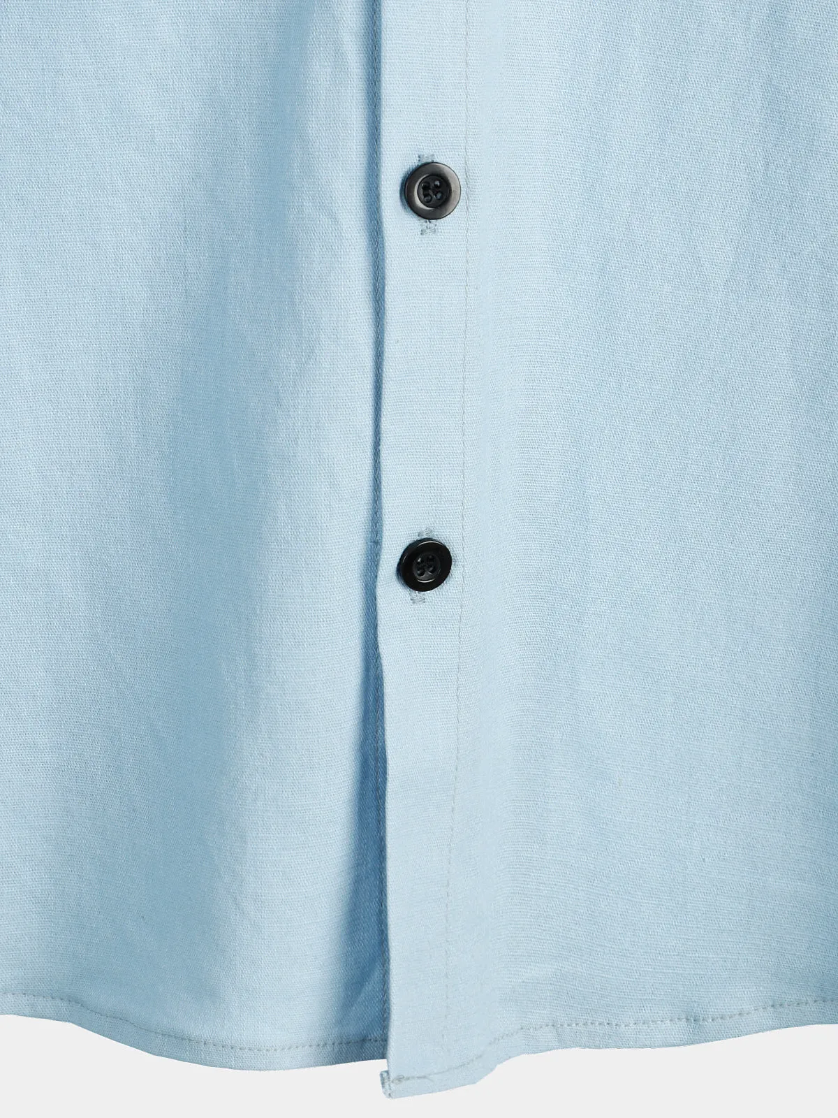Men's Solid Color Linen Cotton Pocket Casual Button Short Sleeve Shirt