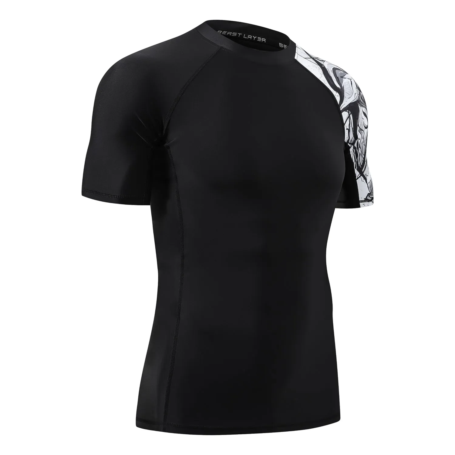 Men's Splice UV Sun Protection UPF 50  Skins Rash Guard Short Sleeves
