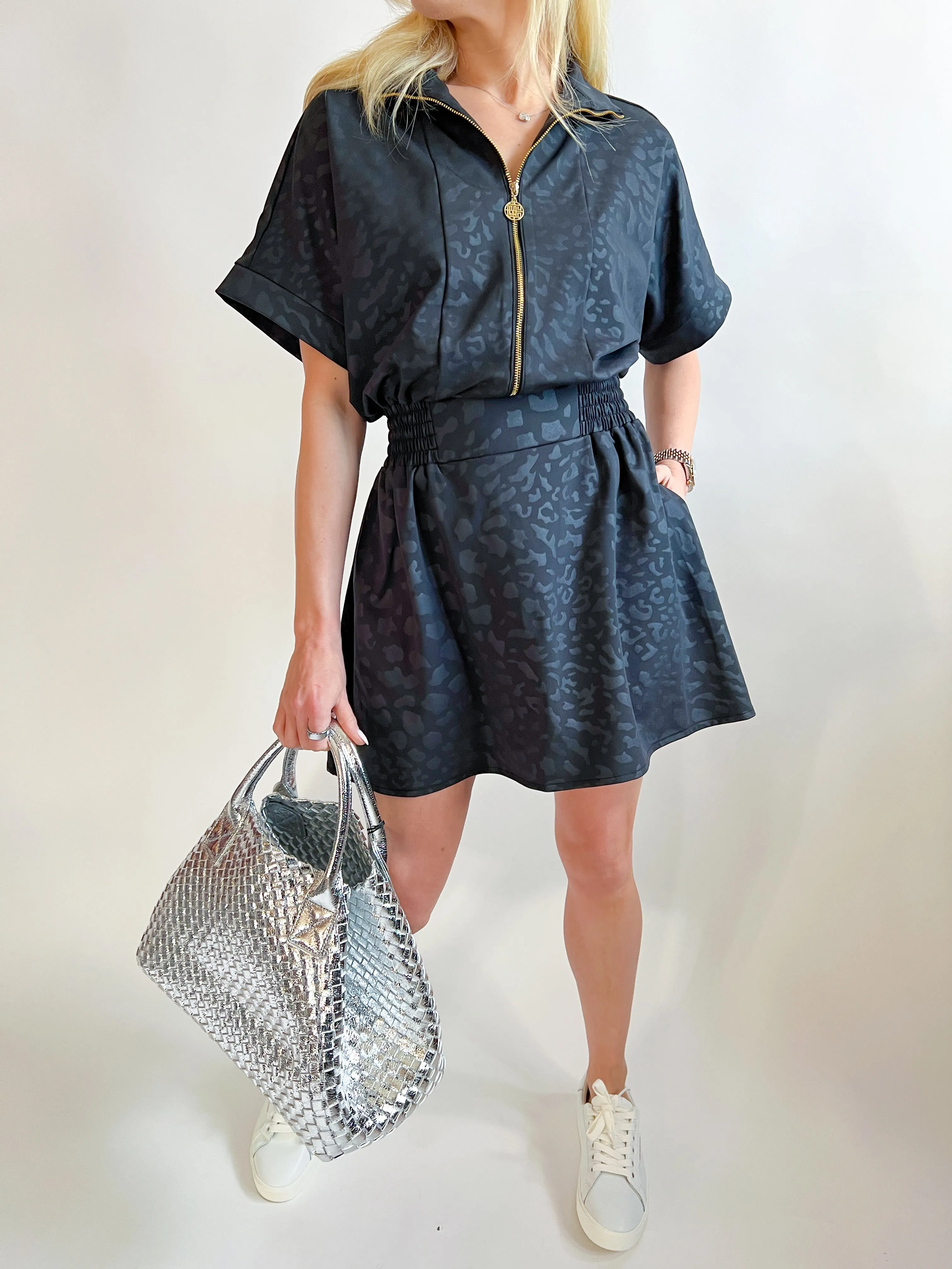 Midnight Cheetah Pullover Dress