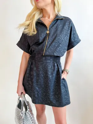 Midnight Cheetah Pullover Dress